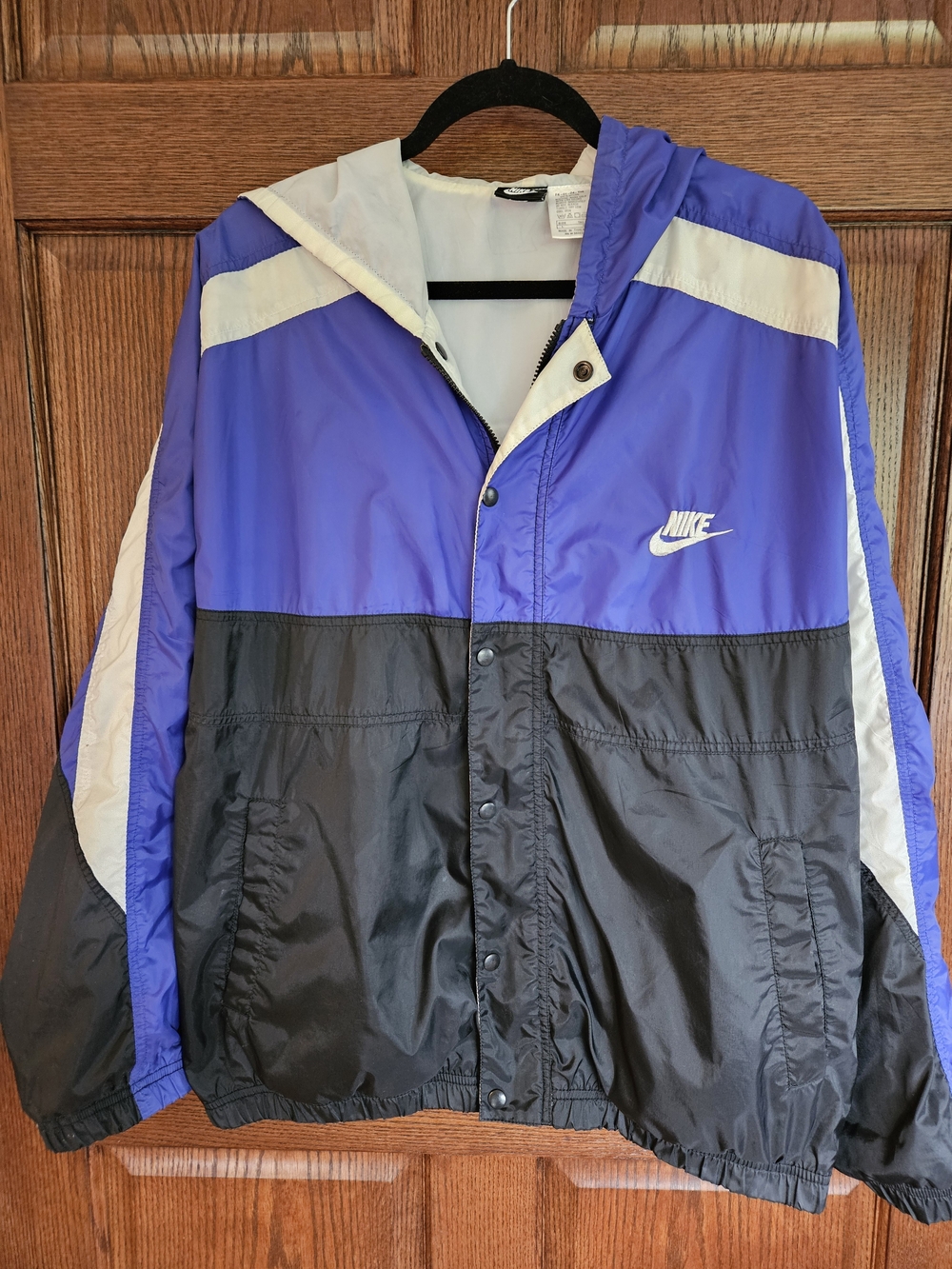 Nike Men's Purple and Black Hooded Windbreaker Jacket